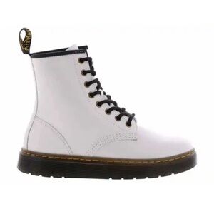 DR. MARTENS ZAVALA T LAMPER WOMEN’S WHITE COMBAT MOTO BOOT SIZE 9 No BOX